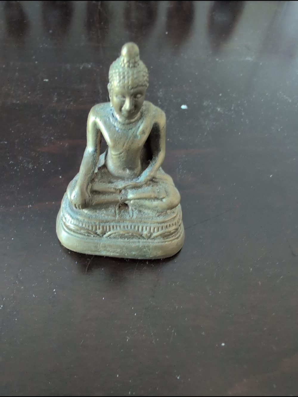 Small Brass Buddha Figurine 2.5 inches tall - Antique Style
